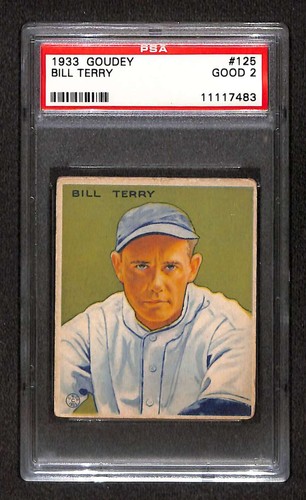 1933 Goudey #125 Bill Terry HOF  PSA 2 GOOD C105535