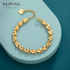 MUST HAVE Luxury 24K Pure Gold Real Gold Women Four-Leaf Clover Vintage Bracelet