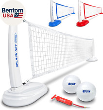 Splash Net PRO Pool Volleyball Net - Red, White, or Blue - Includes 2 Water Voll