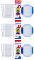 9X Sistema Klip It+ Frischhaltedosen 400Ml Bpa-Frei Stapelbar Auslaufsicher