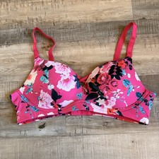 Torrid Feel The Fit Floral Pink Underwire Lightly Lined T-Shirt Bra 40B