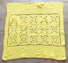 Vintage Hand Made Crochet Baby  Afghan Throw Blanket