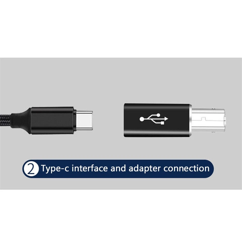 USB Type-C Female to USB B Male Adapter For Scanner Printer Converter New - Image 4 of 4