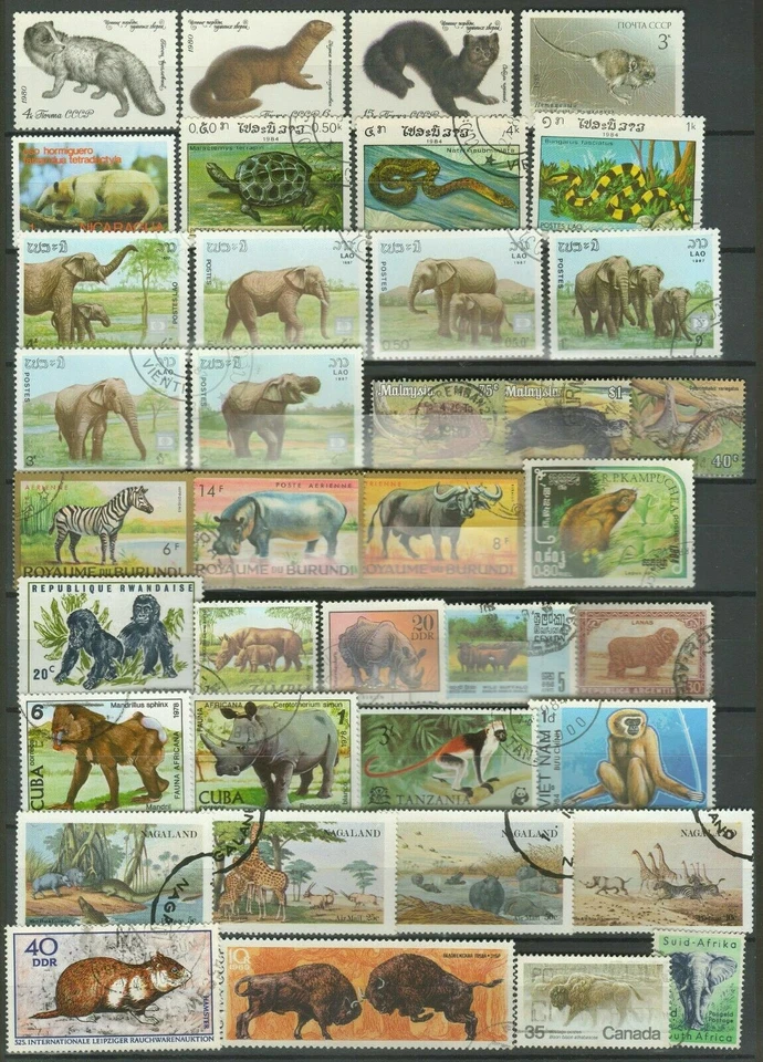 Worldwide fauna - Wild animals ☀ CTO/Used - Two scans - Image 2 of 2