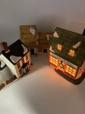 Dept 56 Dickens Village White Horse Bakery Tiny Tim Farm House Lot Of 3