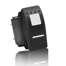 White Illuminated LED Rocker Switch 12V 20A 5-pin Toggle Switch Car Boat ATV