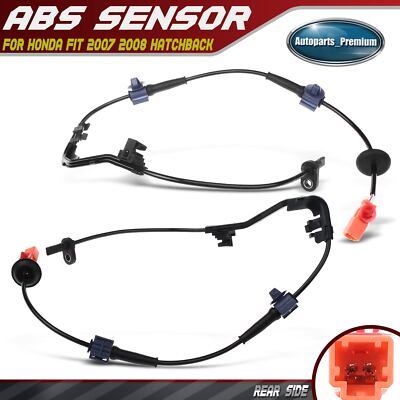 2x ABS Wheel Speed Sensors for Honda Fit 2007 2008 Hatchback Rear Left & Right