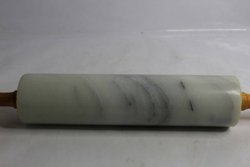 Heavy Real Marble Rolling Pin With Wood Handles 18" - Picture 3 of 8