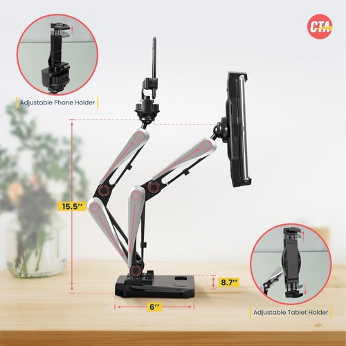 2 in 1 Mobile Phone and Tablet Stands HolderPad & iPhone Adjustable Stands, - Picture 2 of 7