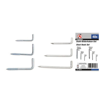 BGS-88164 I Stahl-Bilderhaken-Set  48-tlg.