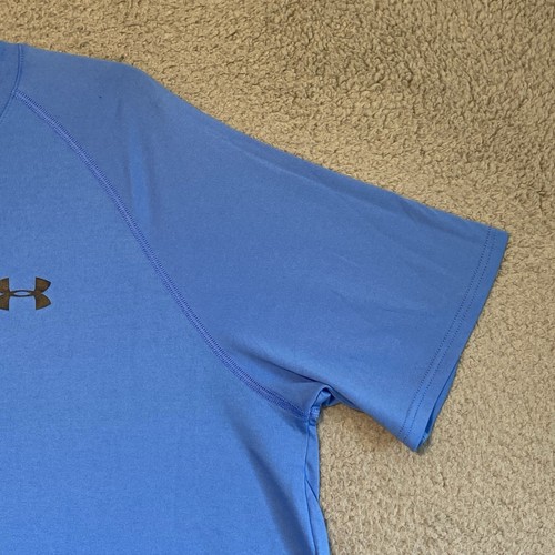 Under Armour Mens Shirt XL Heatgear Crew Neck Blue Casual Athleisure Adult - Picture 3 of 18
