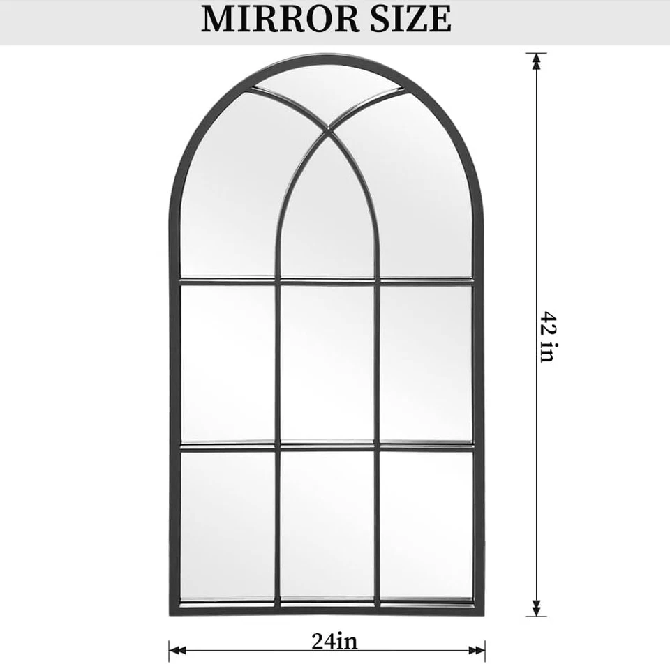 Espejo de pared ventana arqueada, 42"X24", espejo decorativo, espejo de tocador para baño Foto 3 de 4