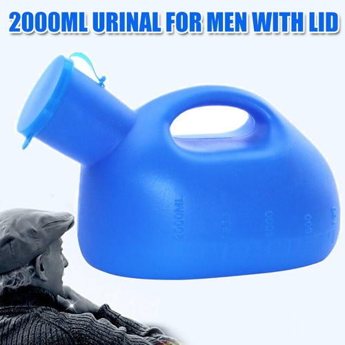 2000ML Plastic Outdoor Urine Bottle w/Lid Male Mens Pee Urinal Storage Campings - Picture 6 of 7