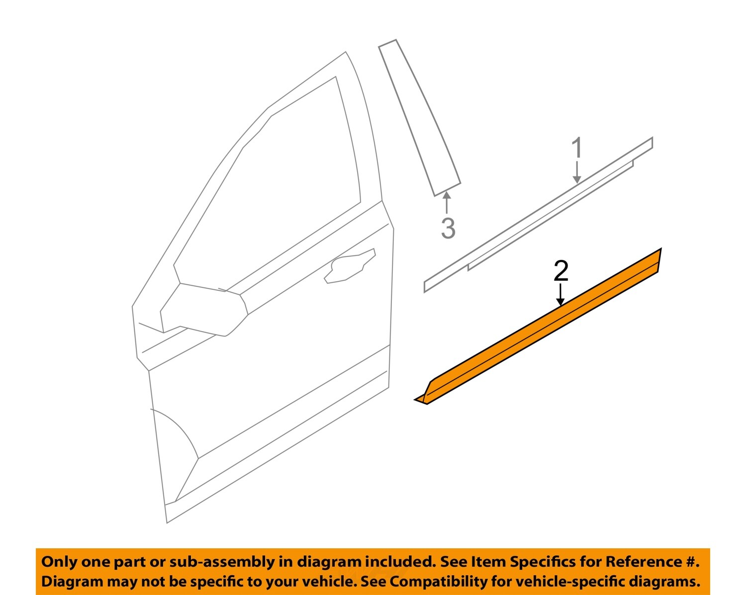 FORD OEM Front DoorSide Molding Right 7T4Z7820878BA eBay