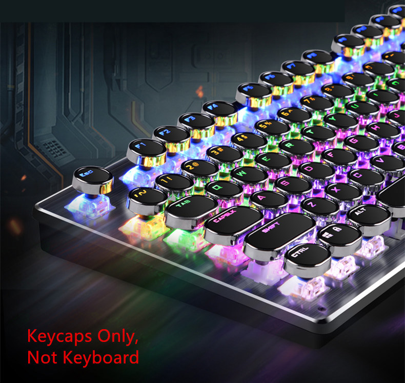 Steampunk Round Typewriter Backlit Keycap OEM for Cherry MX Mechanical Keyboard