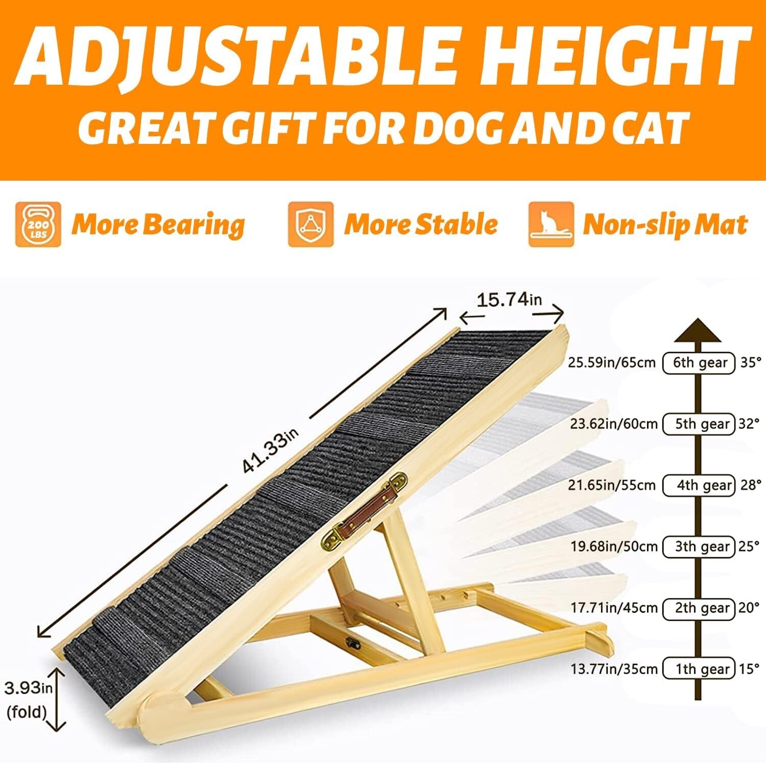 Dog Pet Ramp for Car Truck SUV Backseat Stair Steps Auto Travel Ladder