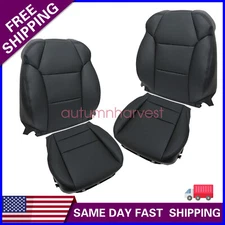 Driver & Passenger Bottom & Top Leather Seat Cover Fits 2007-12 Acura MDX Black
