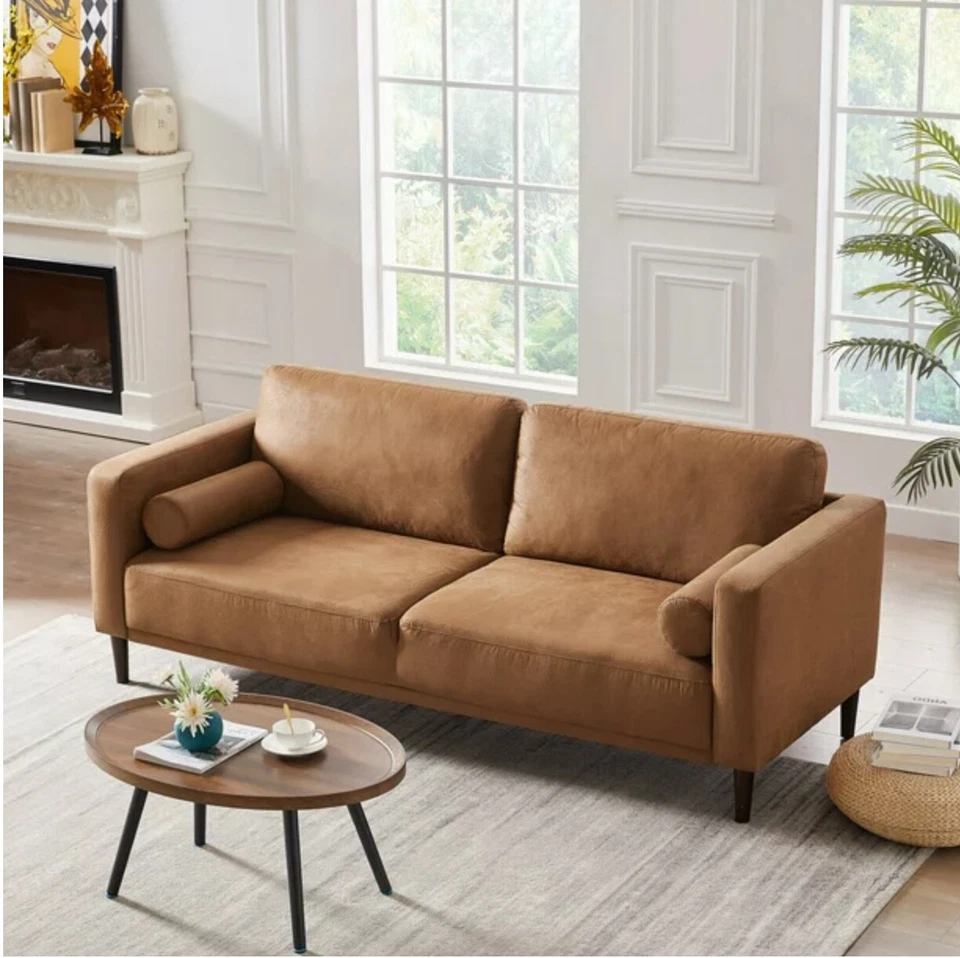 Sofá sofá de brazo cuadrado de 78,9"" con sofá de salón tapizado de 3 asientos sofá grande. Foto 4 de 4