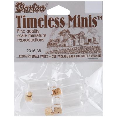 LAST ONE!!  Miniature Spice Bottles w/Cork Mini Glass Vase Doll House Crafting