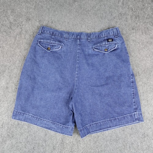 Vintage Dockers Shorts Men 38 Denim Pleated Chino Jorts By Levis Made in USA 90s - Picture 2 of 17