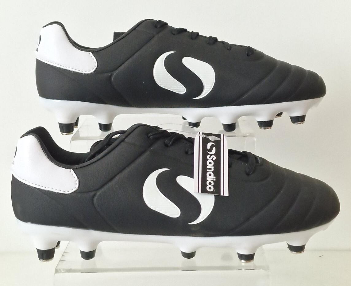 SONDICO KIDS Strike SG Soft Ground Football Boots JUNIOR BLACK UK 3 EU 35.5 NEW image 4