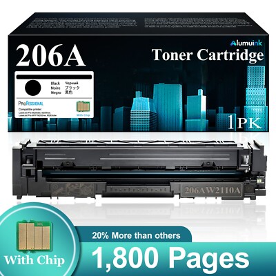 206A W2110A 1-Pack Black Toner w/Chip for HP M283fdw M255dw M283cdw High Yield