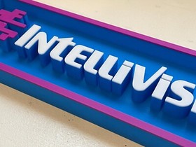 INTELLIVISION 3D printed game console placard, retro sign, multi-color