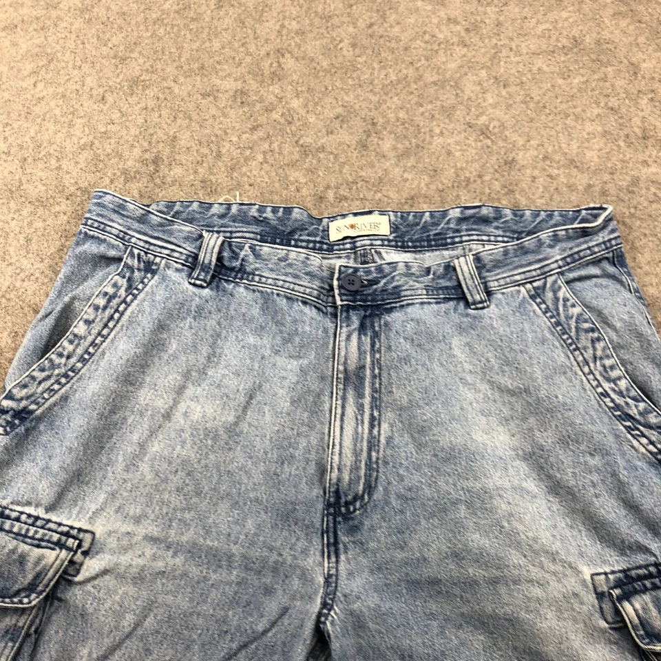 Pantalones Cortos De Colección Sun River Hombres 38 Regular Carga Denim Ropa de Trabajo Aire Libre Y2K De Colección Foto 4 de 4
