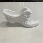 Vintage Fenton Milk Glass Hobnail Cat Head Shoe Slipper Mint Condition!