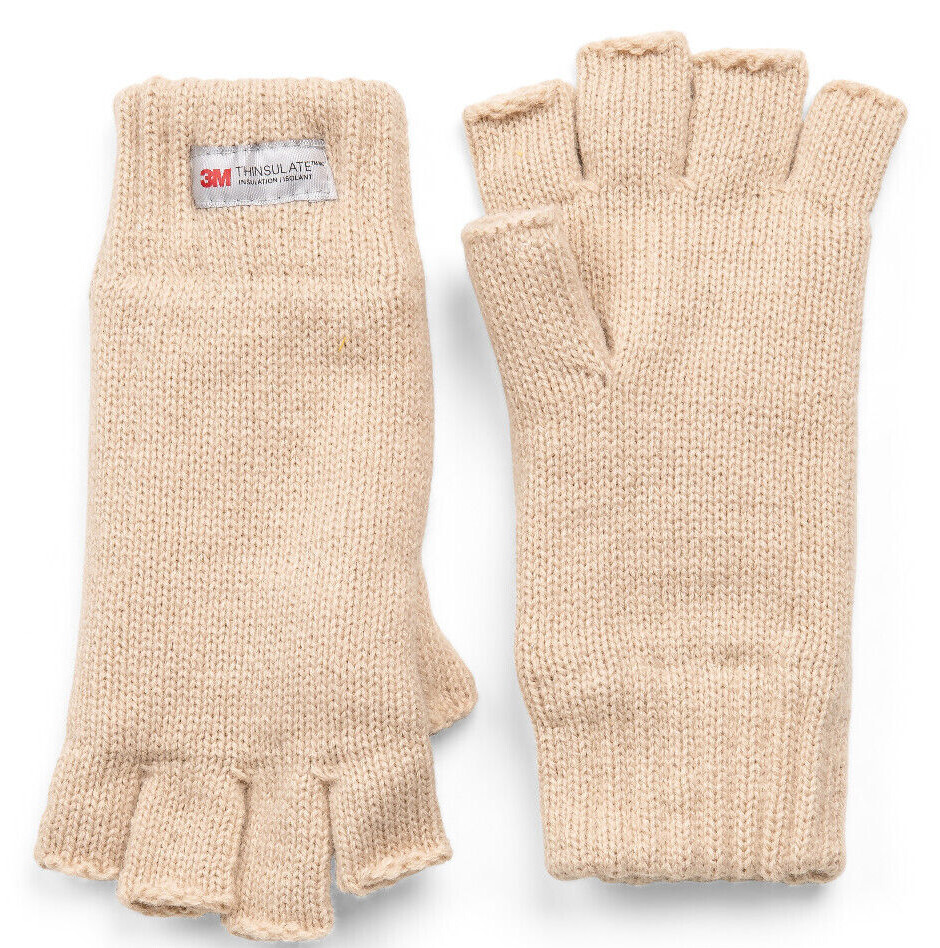 Womens Thinsulate Fingerless Gloves Thermal Knit Winter Warm Ski Holiday eBay