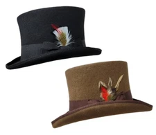 Mad Hatter Gentlemen Magic 6" Tall Men's Victorian Style Top Hat