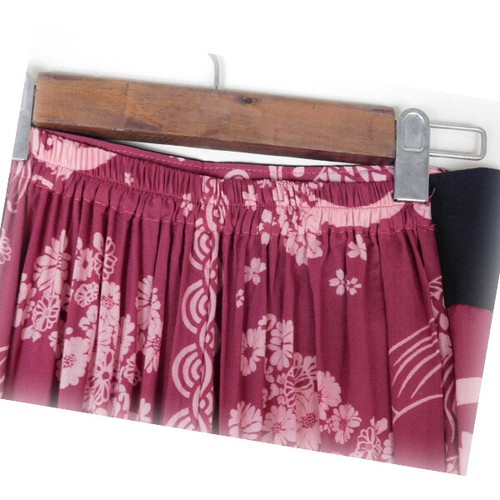 Pantaloni larghi Hakama modello carpa grandi rosa rayon Giappone Asia Boho Hippy - Foto 7 di 13