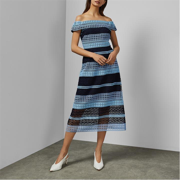 knee length dresses for ladies Mid-blue | Midi Silk Slip Dress main image 0