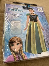DISNEY FROZEN CORNATION ANNA Halloween COSTUME CHILD LARGE 12-14 NEW