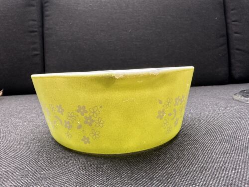 Vintage Pyrex Green Spring Blossom Baking Dish & Lid 750ml 472-B Crazy Daisy - Picture 13 of 17