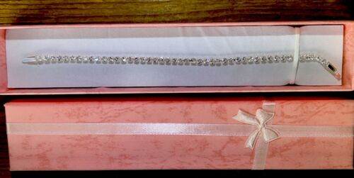 925 Sterling Silver 3mm Mossanite Tennis Bracelet/Gift Box Color Varies - Picture 6 of 9