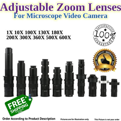 Adjustable Continuous Zoom C Mount Optical Lens For Video Microscope Camera