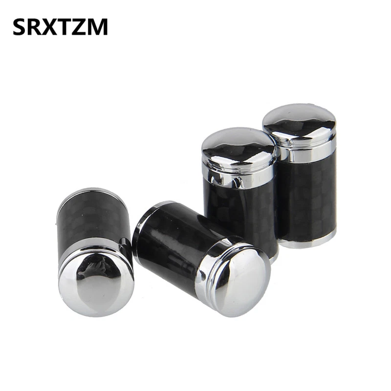 4* Carbon Fiber Car Tire Wheel Valve Stem Caps Fit For BMW BENZ TOYOTA TS - Image 2 of 4