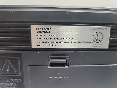 Vintage Electro Brand AM/FM Stereo Radio Model #2220 Tested Antenna Intack - Picture 3 of 7