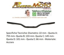 MANUBRIO ACCOSSATO DUCATI MONSTER 620/DARK 2002-2006 620 HB150C-1N NERO