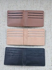 Lot of 3 Wallet Genuine Leather Cardholder Billfold Card Holder Purse Handmade