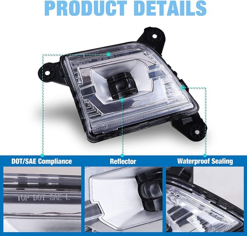 Fog Lights For 2019-2022 Chevy Silverado 1500 2500HD 3500HD LED w/ Wiring+Switch - Picture 5 of 13