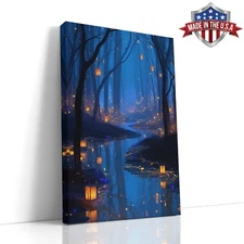 Lanterns Beyond the Veil Wall Art, Canvas Print Home Decor, Wall Decor Poster