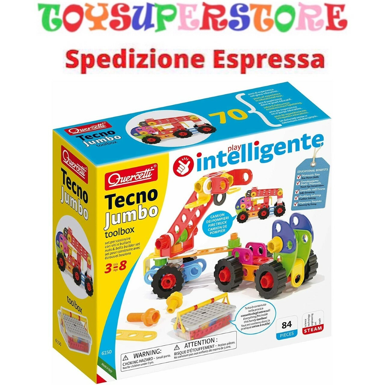 Costruzioni Camion Bambini Tecno Jumbo Toolbox Quercetti 6150