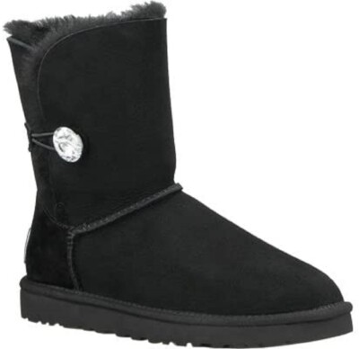 Ugg Bailey Button Bling Boots Black, Women's, Size: 5