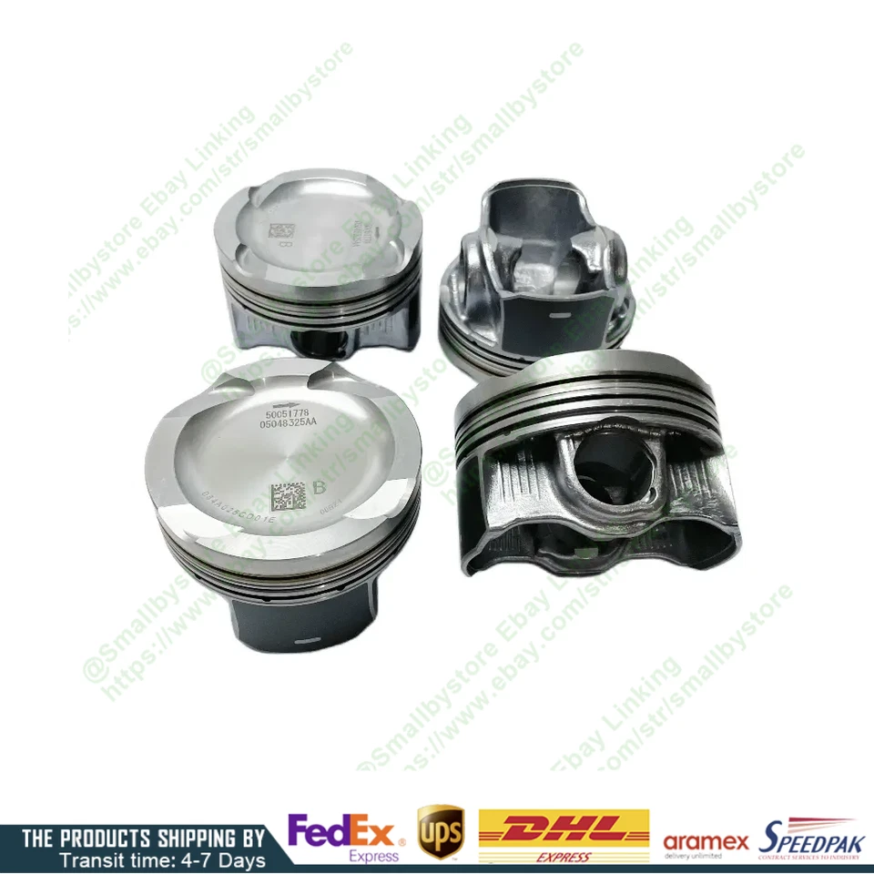 Juego de pistones con anillo OEM 4 piezas para Jeep Wrangler Campass 2.0T Grand Cherokee 2.0T Foto 4 de 4