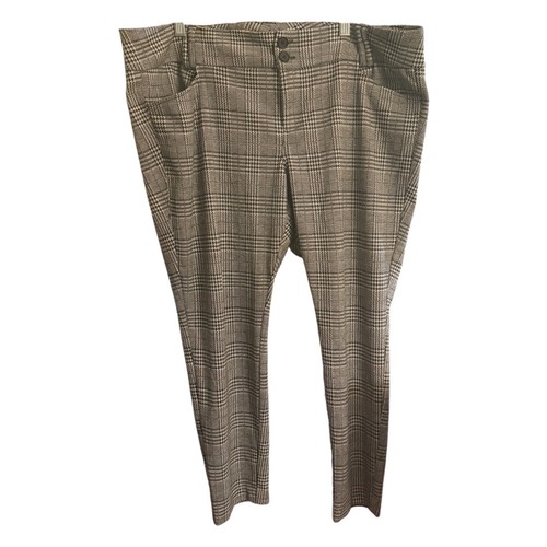 Torrid Black White Glen Plaid Pants Women's 18R Ankle Career Trouser