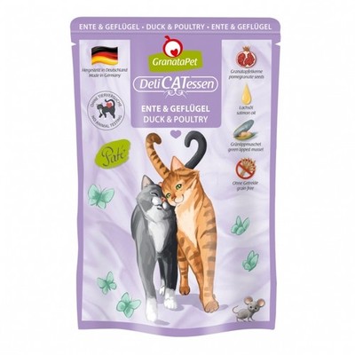 GranataPet Delicatessen Pouch Ente & Geflügel 85 g Katzenfutter Nassfutter