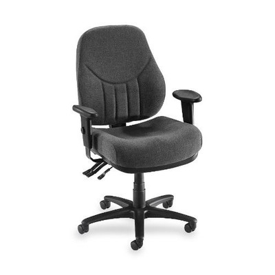 Lorell Baily High-back Multi-task Chair - Acrylic Gray Seat - Back - Black Frame