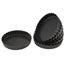 6 Pack 5 Inch  Tart Pans with Removable Bottom Round Nonstick Quiche Pan,6372